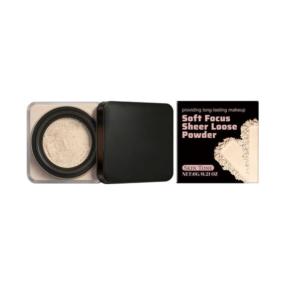 Setting Powder & Matte Finishing Powder, 0.21 Oz Loose Powder, Compact, Long-Lasting Setting Effect, Clear and Transparent, Blurs Imperfections, Non-Peeling, Elegant Packaging, Travel-Friendly
