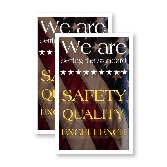 Setting the Standard Safety (2-Pack) 24" x 36" Vinyl Decals | Sign Insert Peel & Stick Decals Stickers Window Signs | Professional Workplace Reminders, OSHA Compliance, Clear Messaging