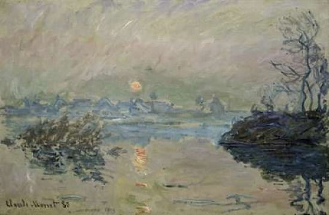 Setting Sun - Soleil couchant Canvas Art - Claude Monet (12 x 18)