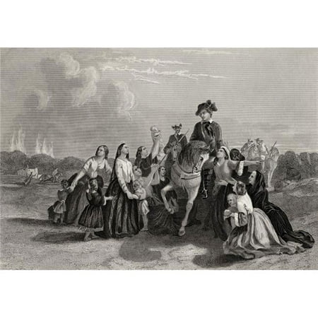 Settlers Imploring Washingtons Protection George Washington 1732-1799 First President of The United States From A 19th Century Print Engraved by J Rogers After Mcnevin Poster Print - 17 x 12