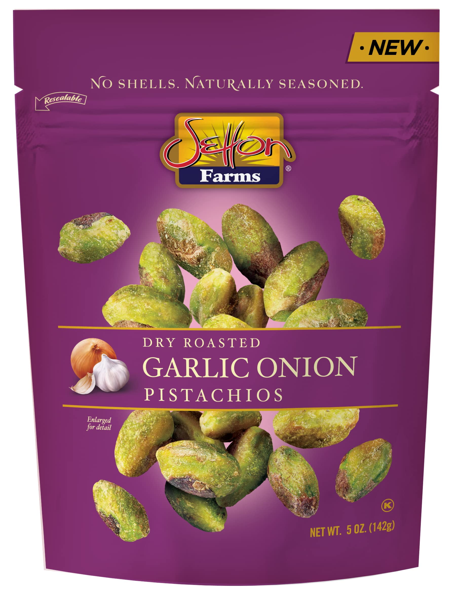 Setton Farms Naturally Seasoned Pistachio Kernels, Garlic Onion, No