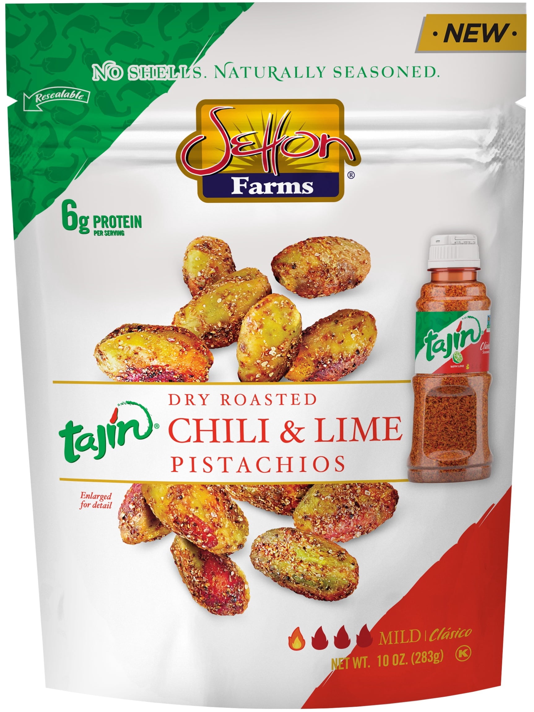 Setton Farms Tajin Chili Lime, No Shell Pistachios, 10 Oz Bag - Walmart.com