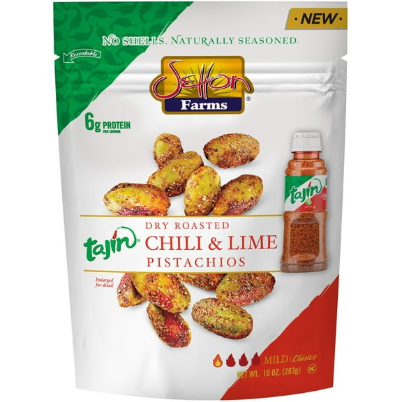 Setton Farms Tajin Chili Lime, No Shell Pistachios, 10 Oz Bag