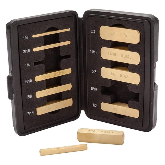 Setup Bars Woodworking (11 sizes) - Precision Brass Height Gauge Master Set with Case - Brass Bar Gauge Blocks from 1/8'' to 3/4'' in 1/16'' - Table Saw Accessories