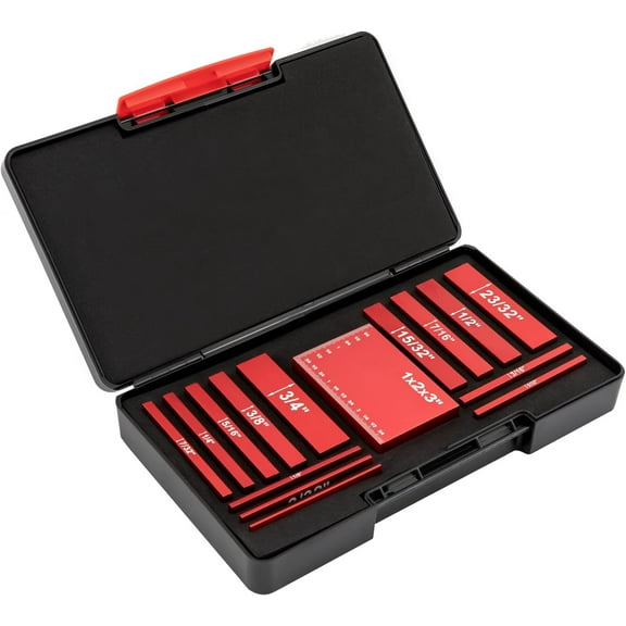 Setup Blocks Height Gauge Set, 15pcs Precision Aluminum Setup Bar for Router and Table Saw Accessories Woodworking, Set Up Bars Include Laser Engraved Size Markings