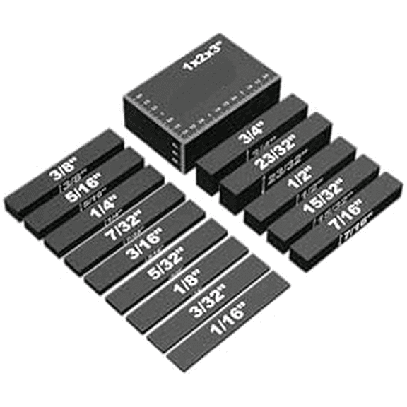 Setup Blocks Woodworking Tools - 15 PCS Height Gauge Block Set with Precision Ruler-Marked Bars, Table Saw Accessories (Large) Graving tools$$Tools & Hardware Other