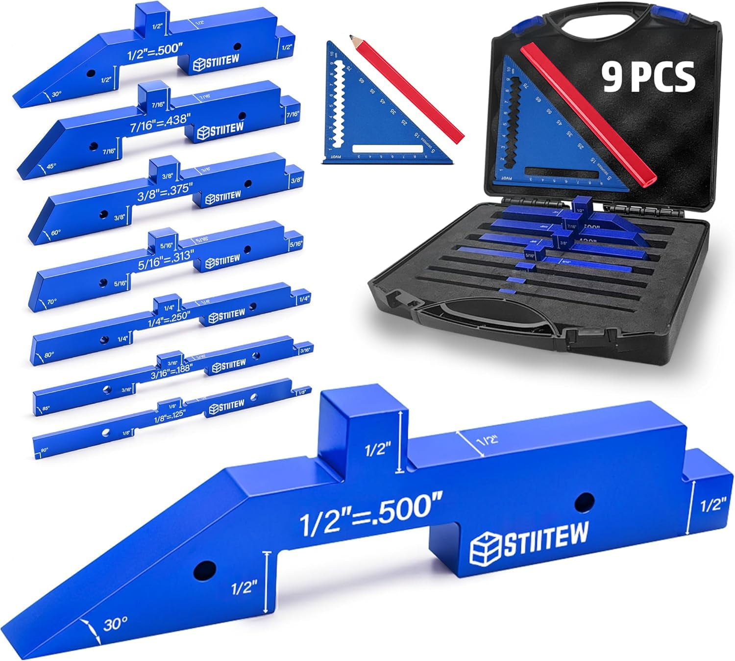 Setup Blocks Woodworking Tools - 7 PCS Aluminum Router Setup Bars ...