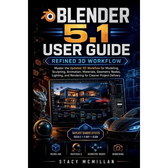 From Setup to Mastery Blender 5.1 User Guide: Master the Updated 3D Workflow for Modeling, Sculpting, Animation, Materials, Geometry Nodes, Li, (Paperback)