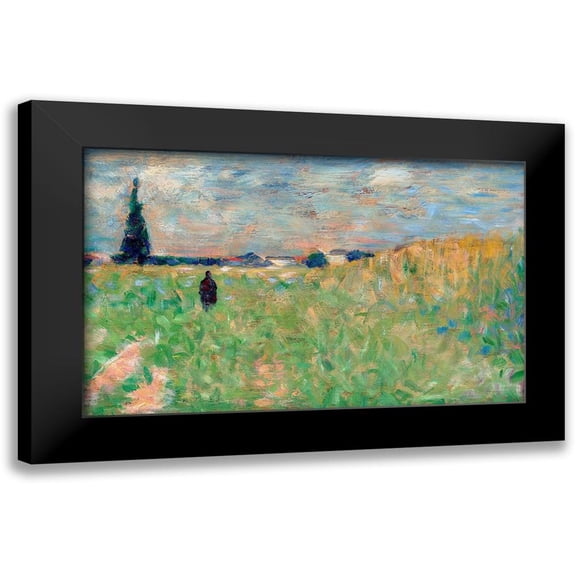 Seurat, Georges 14x10 Black Modern Framed Museum Art Print Titled - A Summer Landscape