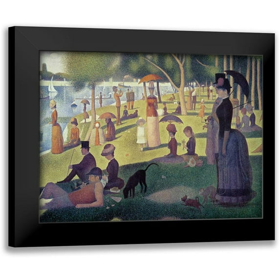 Seurat, Georges 14x12 Black Modern Framed Museum Art Print Titled - Apres-midi a l le de La Grande Jatte
