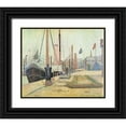 thumbnail image 1 of Seurat, Georges 14x12 Black Ornate Wood Framed with Double Matting Museum Art Print Titled - La Maria At Honfleur, 1 of 4