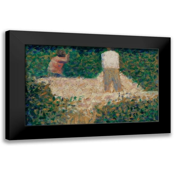 Seurat, Georges 18x13 Black Modern Framed Museum Art Print Titled - Two Stonebreakers