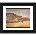 thumbnail image 1 of Seurat, Georges 18x15 Black Ornate Wood Framed with Double Matting Museum Art Print Titled - Port-En Bessin 1888, 1 of 4