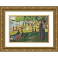 thumbnail image 1 of Seurat, Georges 24x18 Gold Ornate Wood Framed with Double Matting Museum Art Print Titled - Study For a Sunday on La Grande Jatte, 1 of 4
