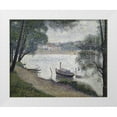 thumbnail image 1 of Seurat, Georges 32x26 White Modern Wood Framed Museum Art Print Titled - Gray Weather, Grande Jatte, 1 of 4