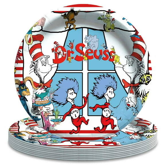Seuss Paper Plates Birthday Decorations Party Supplies Tableware Disposable Dinnerware