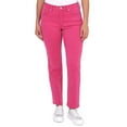 thumbnail image 1 of Seven Ladies Vintage-Inspired Flattering High Rise Slim Straight Jean (Pink, 4), 1 of 2