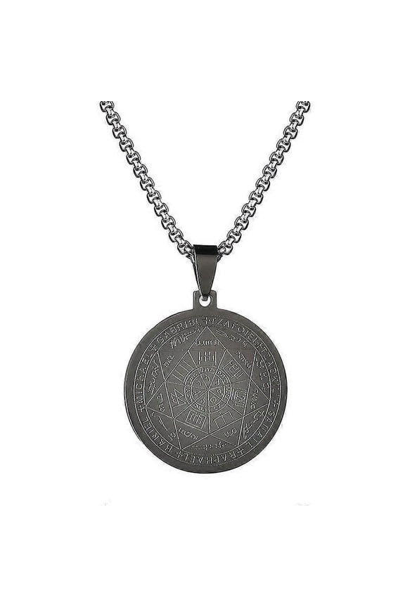 Seven Archangels Amulet Stainless Steel Necklaces Men Seal of Solomon Talisman Christian Protection Jewelry collar hombre N1162