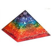 Seven Chakra Onyx Orgonite Pyramid