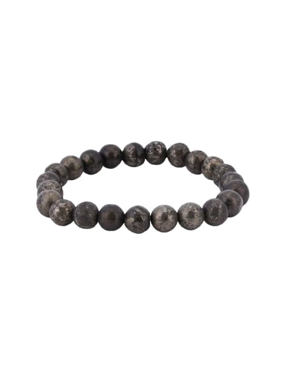 Seven Chakra Pyrite Bracelet for Men & Women, Natural Crystal Beads Stretch Bracelet for Wealth, Protection & Chakra Balancing, 21.8 cm Spiritual Healing Meditation Jewelry``