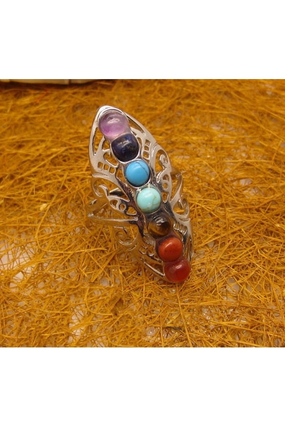 Seven Chakra Rings For Women Fashion Jewelry Pendant 30mm Length 21mm Width Elegant Design For Everyday Styles
