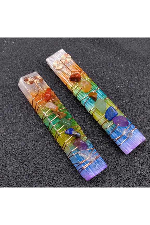 Seven Chakra Stones Set, 2.8-3.5 inch Natural Crystals, for Meditation, Feng Shui, and Spiritual Growth