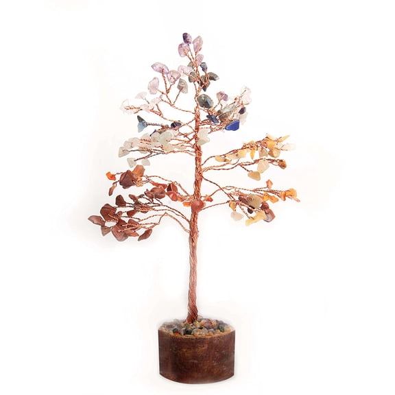 Seven Chakra Tree for Home | Christmas Decorations Crystals and Healing Stones Crystal Decor Gemstone Tree Good Luck Gifts Crystal Tree of Life Chakra Stones (7 Chakra Tree 150 Beads)