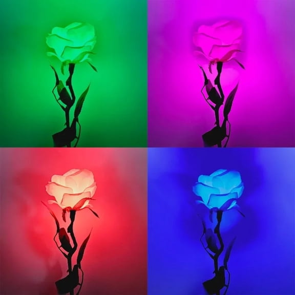 Seven-Color Light Rose Stage Magic Tricks Color Changing Flower Magia Wedding Party Illusions Gimmicks Mentalism Props Romantic