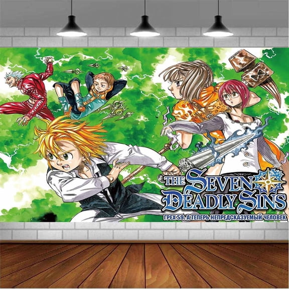 Seven Deadly Sins Backdrop Banner Party Supplies Poster Movie Theme Background for Photography Birthday Decorations