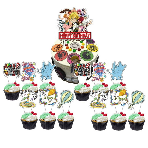 Seven Deadly Sins Cake Topper Cupcake Set Party Supplies Decoration Birthday Decor Kit