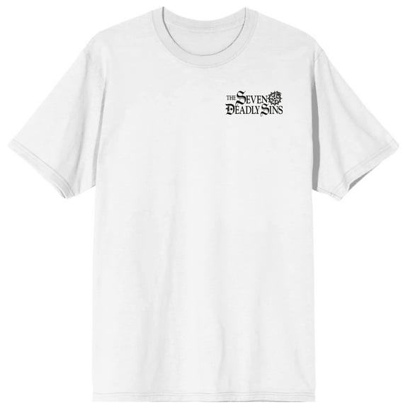 Seven Deadly Sins (Manga) Demon King vs Elizabeth Adult White Double-Sided Short Sleeve Tee-4XL