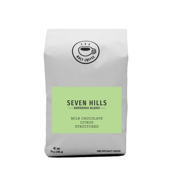 Seven Hills - Espresso Blend - Roasted by Bolt Coffee Co. - Whole Bean Coffee - 12 Ounce Bag