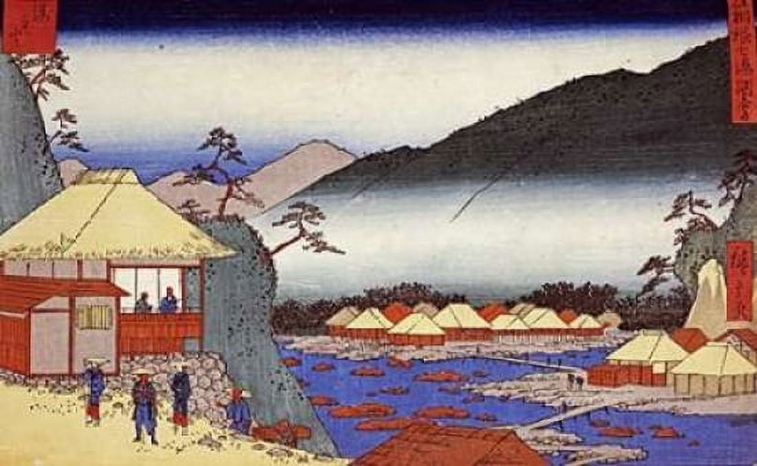 Seven Hot Springs at Hakone Canvas Art - Hiroshige (24 x 36)