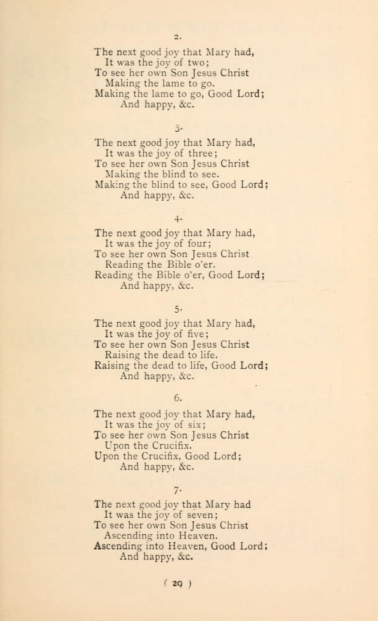 Seven Joys of Mary 2 Christmas Carols New & Old 1850 Canvas Art - (24 x 36)