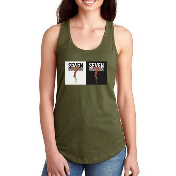 Seven Keychain Strip Banner Racerback Tank Women -Image by Shutterstock, Female x-Large
