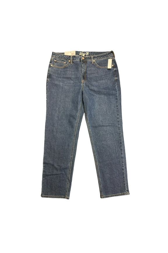 Ladies Vintage-Inspired Flattering High Rise Slim Straight Jean (Birch, 12)