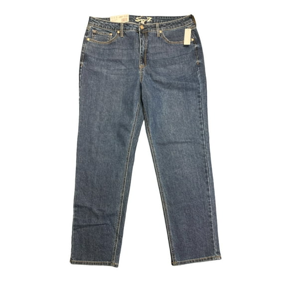 Seven Ladies Vintage-Inspired Flattering High Rise Slim Straight Jean (Birch, 4)