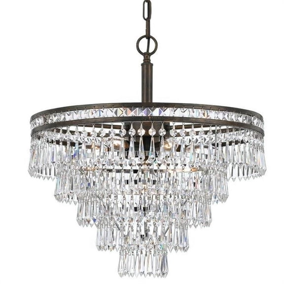 Seven Light Chandelier in Classic Style 20 inches Wide By 23.25 inches High-Hand Cut Crystal Type-English Bronze Finish Bailey Street Home