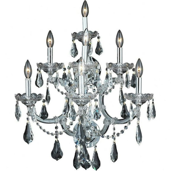 Seven Light Wall Sconce-Chrome Finish-Royal Cut Crystal Type Bailey Street Home 390-Bel-3337648