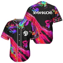 Seven Lions Baseball Jersey Men/Women Casual Thin button Baseball uniform Oil Slick Custom For EDM