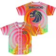 thumbnail image 1 of Seven Lions Geometric color Baseball Jersey Men/Women Casual Thin button Baseball uniform Oil Slick Custom Short Sleeves Jersey, 1 of 7