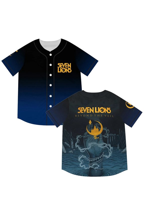 Seven Lions Merch Beyond The Veil Baseball Jersey Men/Women Casual Thin button Baseball uniform Oil Slick Custom Baseball Jersey