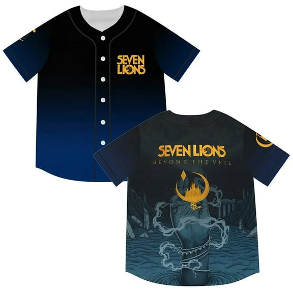 Seven Lions Merch Beyond The Veil Baseball Jersey Men/Women Casual Thin button Baseball uniform Oil Slick Custom Baseball Jersey