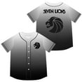 thumbnail image 1 of Seven Lions Merch Gray Gradient Baseball Jersey Men/Women Casual Thin button Baseball uniform Oil Slick Custom Baseball Jersey, 1 of 7
