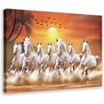 thumbnail image 1 of Seven Lucky Running Wild Horses Wall Art Animal Posters 7 Horses Running Painting 2 Canvas Poster Bedroom Decor Sports Landscape Office Room Decor Gift Frame style Frame style, 1 of 6
