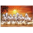 thumbnail image 1 of Seven Lucky Running Wild Horses Wall Art Animal Posters 7 Horses Running Painting 2 Canvas Poster Bedroom Decor Sports Landscape Office Room Decor Gift Frame style Frame style, 1 of 6