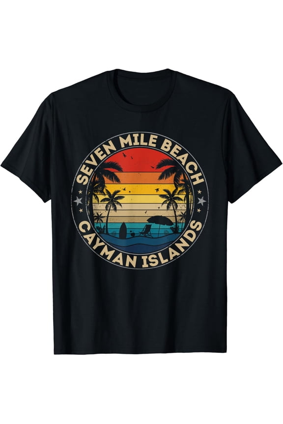 Seven Mile Beach Souvenir - Cayman Islands Reminder T-Shirt