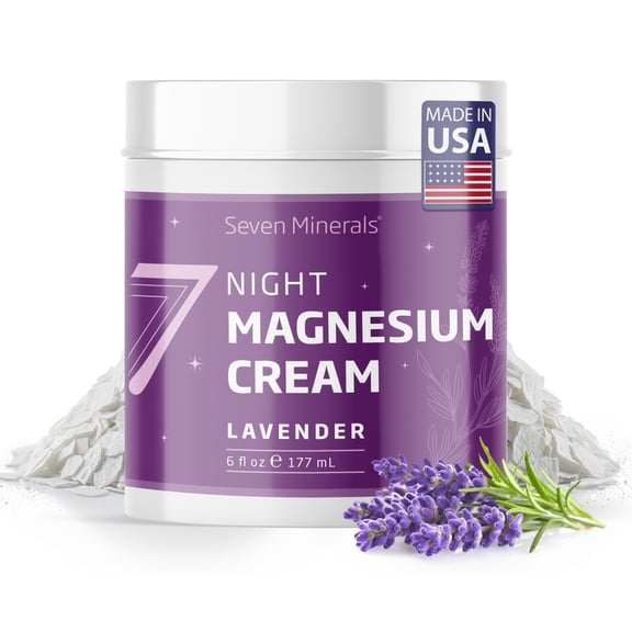 Seven Minerals Magnesium Cream for Sleep with All-Natural Lavender 6 fl oz