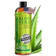 Seven Minerals Organic Aloe Vera Gel – Texas-Grown Fresh Aloe – Vegan, Unscented Gel for Face, Skin, Hair & Sun Care, 12 fl oz