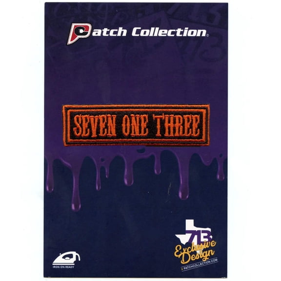 Seven One Three Biker Ribbon Patch Houston Motorcycle Rider Iron On